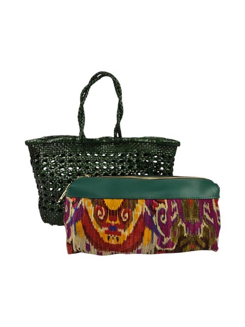 shopping donna in pelle traforata verde Vetra Studio | JESSIE-WOVENV05